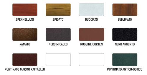 finiture VARIE TONALITà DI FINITURE DISPONIBILI: RAL, PANTONE, NCS
