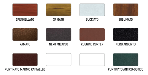 VARIE TONALITà DI FINITURE DISPONIBILI: RAL, PANTONE, NCS